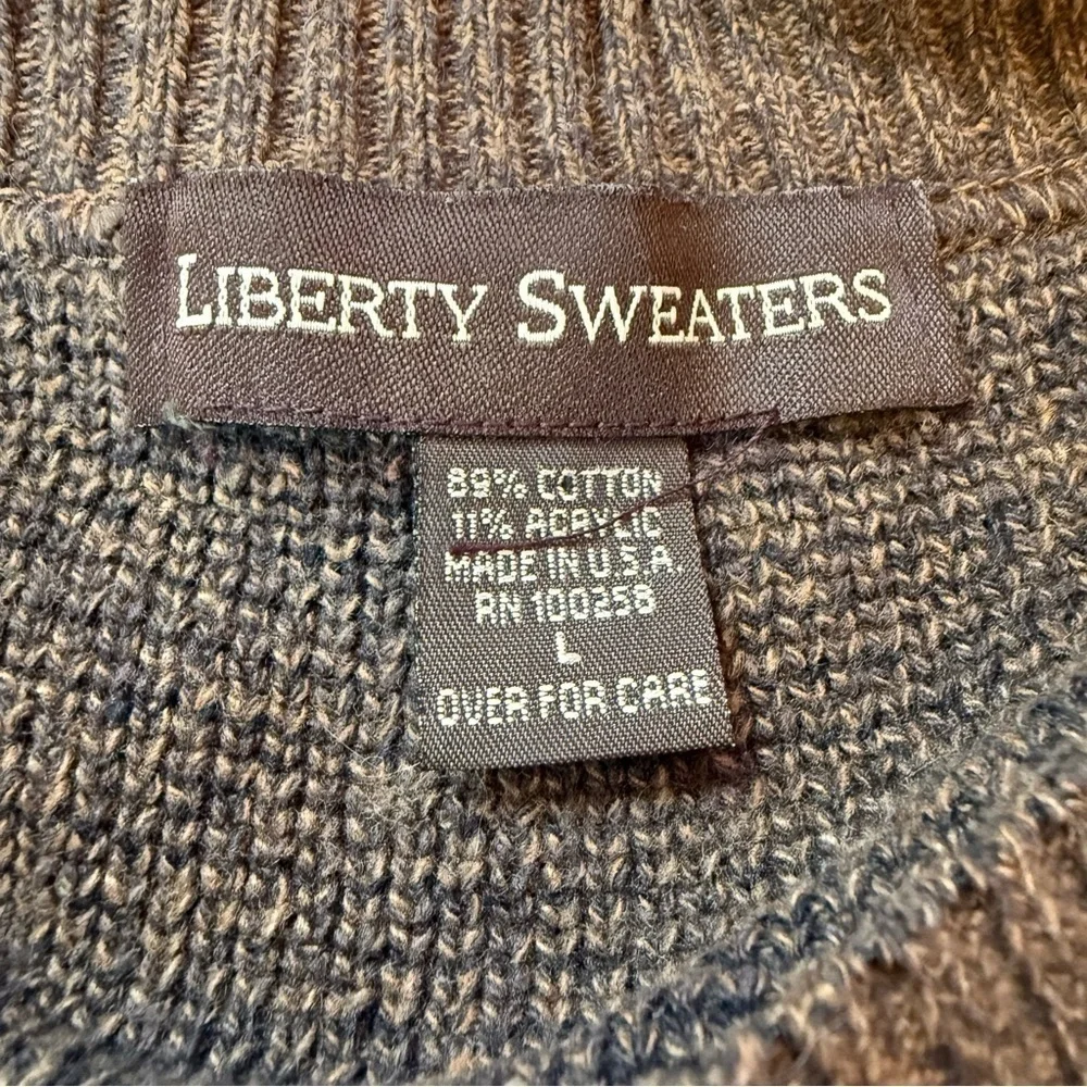 Vintage 90s Liberty Sweaters Grandpacore Grunge Crewneck Knit Sweater Size L